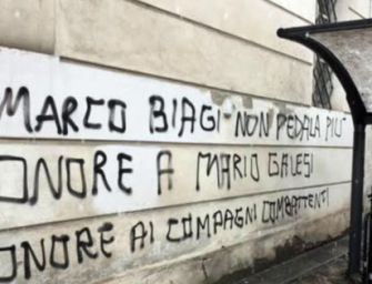 Scritte su Biagi, pm: “Apologia di terrorismo”