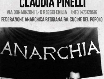 Gli anarchici reggiani alle Cucine del Popolo con Claudia Pinelli
