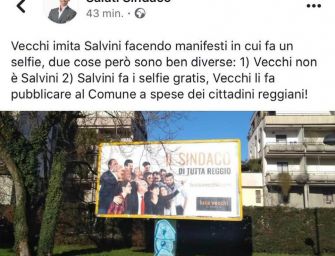 Salati posta su Fb: “Vecchi fa campagna elettorale con i soldi dei cittadini”. Poi cancella