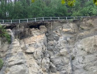 Crolla un tratto della provinciale 325 nel Bolognese