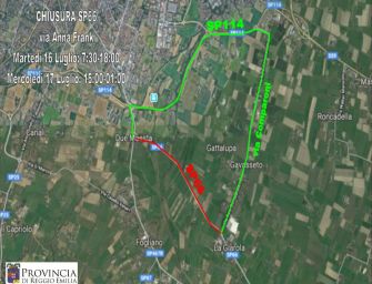 Reggio. Set Palomar a Due Maestà, martedì e mercoledì chiusa la Sp 66