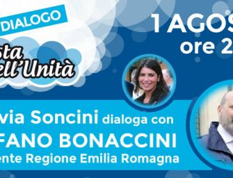 Giovedì 1 agosto alla festa dell’Unità di Albinea il governatore Bonaccini e la vicepresidente dell’assemblea legislativa Soncini