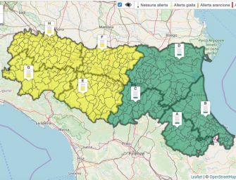 Domenica 8 settembre in Emilia allerta gialla per temporali e piene dei fiumi