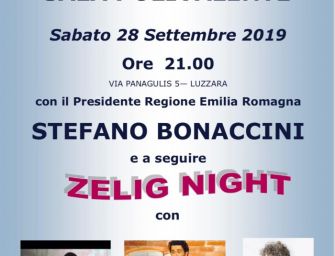 Sabato 28 settembre a Luzzara inaugurazione della nuova sala polivalente con Stefano Bonaccini e la Zelig Night