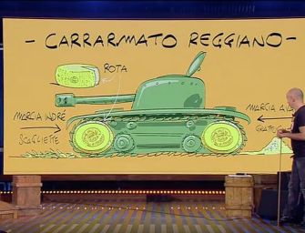 Guerra dei dazi Usa-UE, l’idea di Makkox: il “Carrarmato Reggiano”