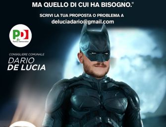 Bat-De Lucia: “Sono il consigliere di cui la città ha bisogno, scrivimi il tuo problema”