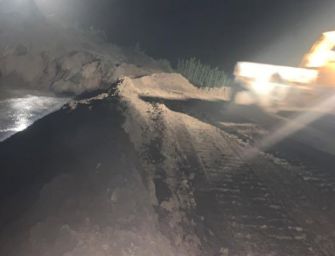 Chiusa la falla sull’argine del fiume Idice