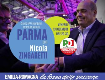 Regionali. Zingaretti con i candidati a Parma