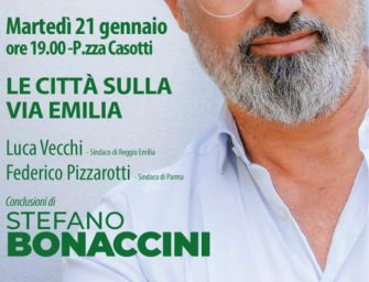 Regionali, Bonaccini in piazza Casotti a Reggio