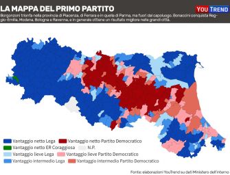 Elezioni regionali in Emilia-Romagna, ecco la mappa del voto in regione