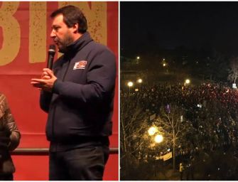 (Foto-video) La sfida tra Lega e Sardine a Bibbiano