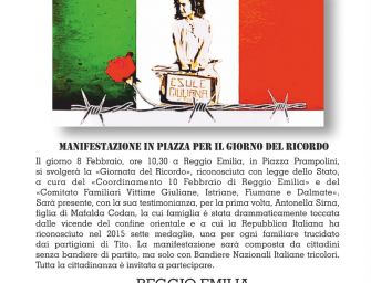 Il Giorno del ricordo in piazza a Reggio