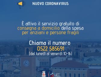 A Reggio la “Spesa a casa tua” per anziani, persone fragili e soggetti in quarantena