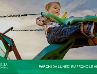 Dal 15 via libera ad aree gioco nei parchi. Soddisfazione dei sindaci reggiani