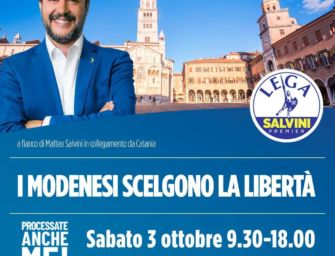 La Lega di Reggio e di Modena in piazza per Salvini