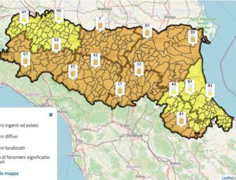Venerdì 4 e sabato 5 dicembre in Emilia-Romagna allerta meteo arancione per temporali, vento e criticità idraulica