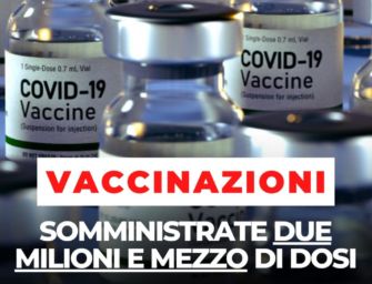 Bonaccini: superata quota 2,5mln dosi