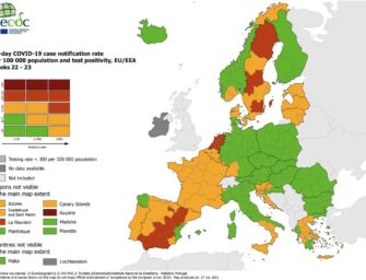 Mappa europea, Italia quasi tutta verde
