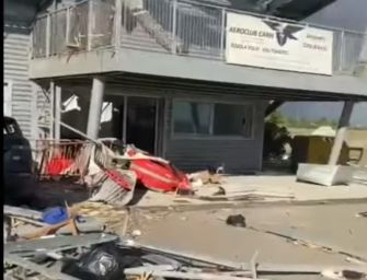 Tromba d’aria su Fossoli: detriti di eternit