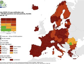 Mappa contagi Ue: Italia tutta rossa