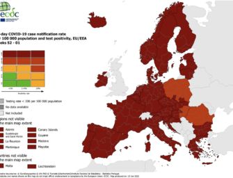 Mappa contagi, tutta l’Europa è in zona rossa