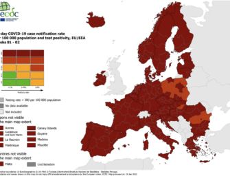 Mappa contagi: Europa verso il rosso scuro