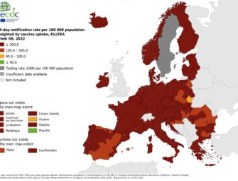 Mappa Ecdc dei contagi Covid, dopo tre mesi in Europa rispunta una zona non rossa