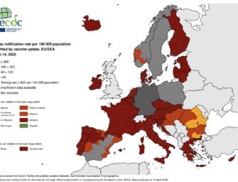 Mappa europea dei contagi Covid, l’Italia è ancora tutta in zona rosso scuro