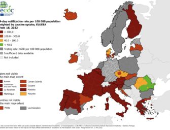 Mappa dei contagi Covid, segnali positivi in Europa dell’est ma l’Italia è ancora tutta in zona rosso scuro