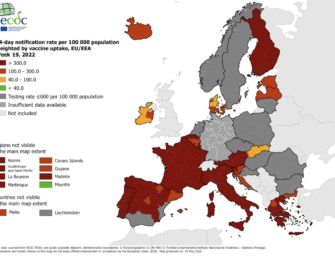 Mappa europea dei contagi Covid, per l’Ecdc l’Italia resta ancora tutta in zona rosso scuro