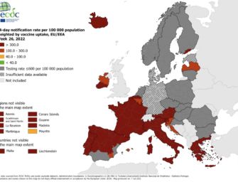 Mappa Ecdc, l’Europa è tutta zona rossa