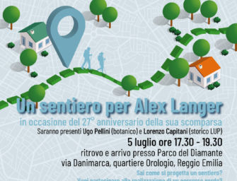 Martedì 5 luglio a Reggio la passeggiata “Un sentiero per Alex Langer”