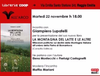 Alla libreria All’Arco di Reggio “La Montagna del Latte e le altre”