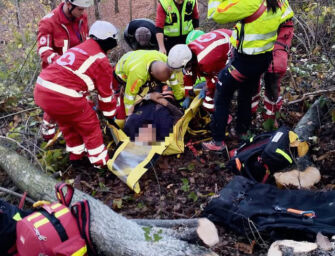 Boscaiolo colpito da un albero caduto a Valestra: trauma alle gambe, ma senza gravi conseguenze