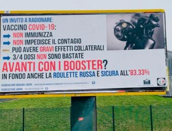 Reggio. Vecchi: comparsi in città cartelloni No vax, offensivi verso un’intera comunità