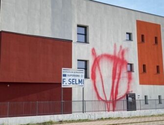 Imbrattamento No vax al Polo scolastico di Modena, sindaco: gesto inqualificabile