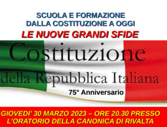 Circolo Toniolo, a Villa Rivalta terzo incontro sulla Costituzione