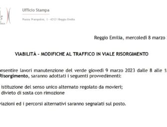 Sensi unici alternati (a sorpresa) domani in viale Risorgimento