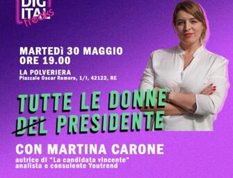 Donne presidente, incontro alla Polveriera di Reggio con Martina Carone
