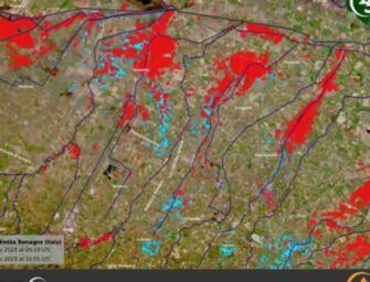 L’area del disastro vista dal satellite