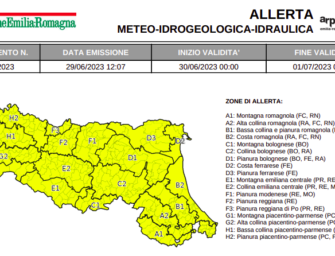 Allerta gialla in tutta la regione per temporali