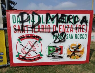 Sant’Ilario d’Enza, imbrattamenti neonazisti contro la Festa di PD e GD
