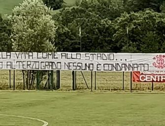 Caso Portanova, nel ritiro della Reggiana spunta uno striscione che lo difende