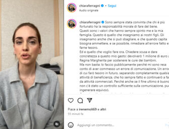 Ferragni dopo il caso del pandoro Balocco: chiedo scusa, darò 1 mln al Regina Margherita per i bimbi