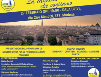Modena Civica presenta il programma elettorale, c’è anche Mezzetti