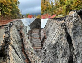 La scarpata cede per il maltempo: chiusa la Sp 91 a Vaglie di Ventasso