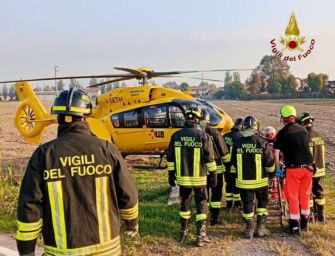 Incidente stradale a Cadelbosco, tre feriti: uno trasportato d’urgenza in elisoccorso