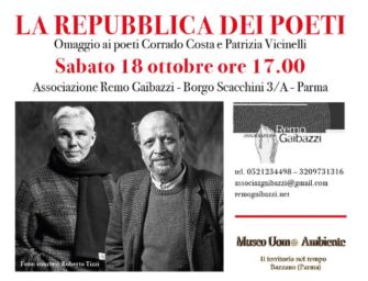 Il 18 ottobre a Parma “La Repubblica dei poeti”, omaggio a Corrado Costa e Patrizia Vicinelli
