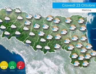 Giovedì 23 ottobre in Emilia-Romagna allerta meteo arancione per vento e gialla per temporali
