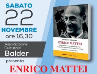 Sabato 22 novembre all’hotel Posta di Reggio il libro “Enrico Mattei. Costruire la sovranità energetica”